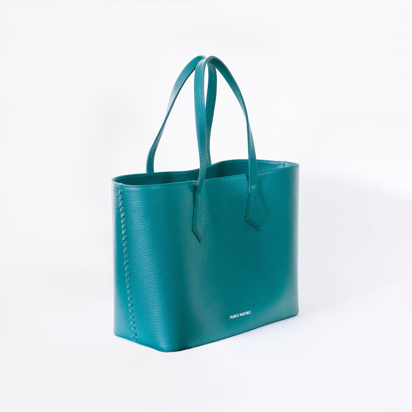 Bolso Tote Fm | Cartera tipo shopping en cuero color verde aguacate