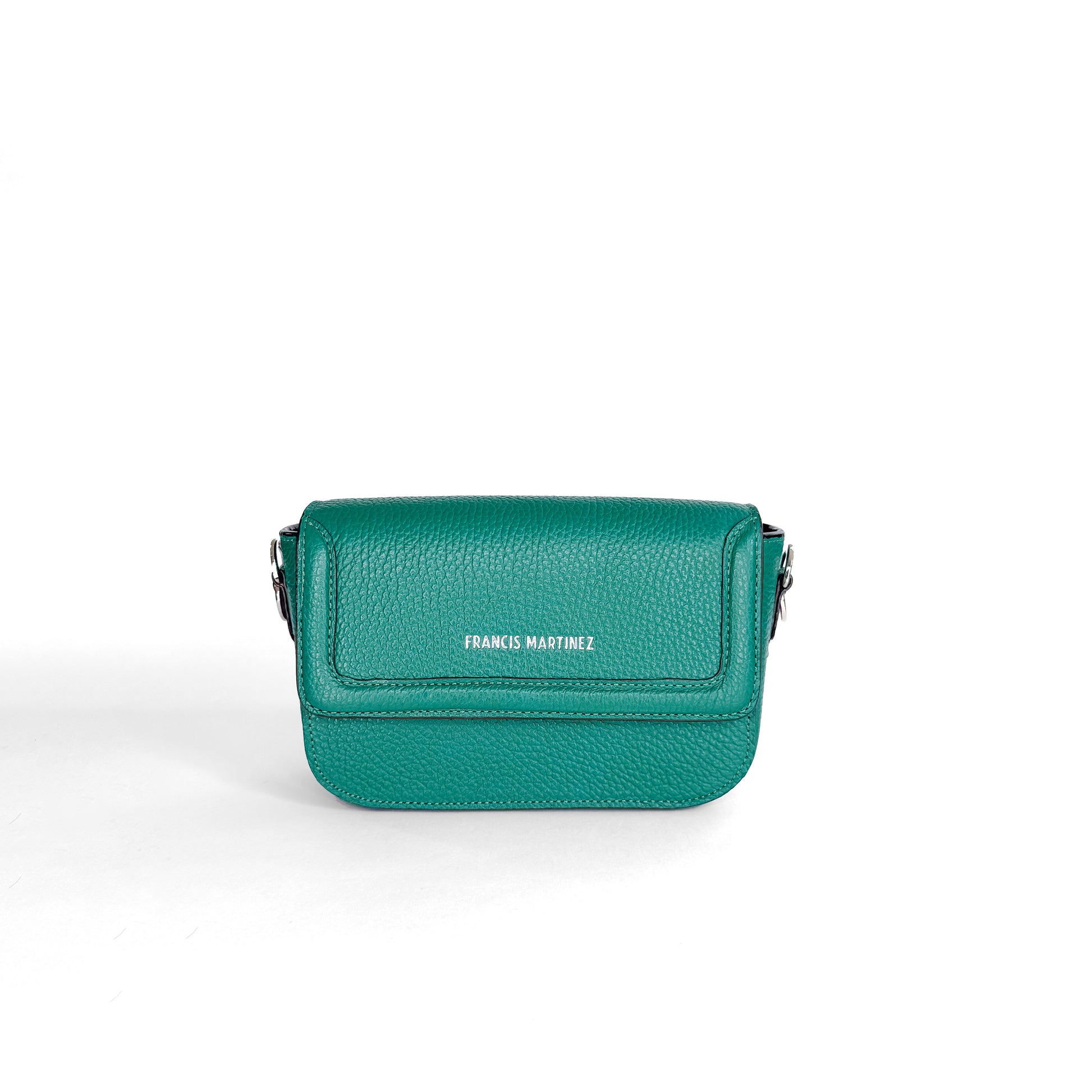 Bolsa Mila | Mini cartera 3 en 1 (bandolera / clutch/ de brazo) en cuero color verde aguacate