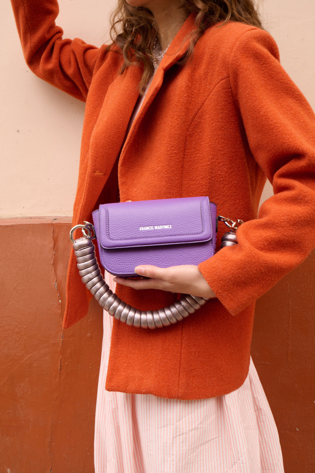 By francis martinez_Bolsa Mila | Mini cartera 3 en 1 (bandolera / clutch/ de brazo) en cuero color morado 2