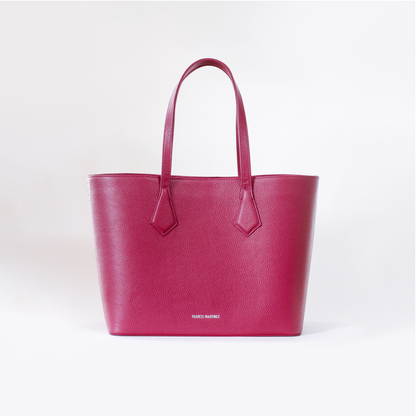 Bolso Tote Fm | Cartera tipo shopping en cuero color magenta