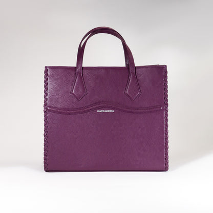 by francis martinez_Bolso Clementina | Cartera de mano en cuero color morado