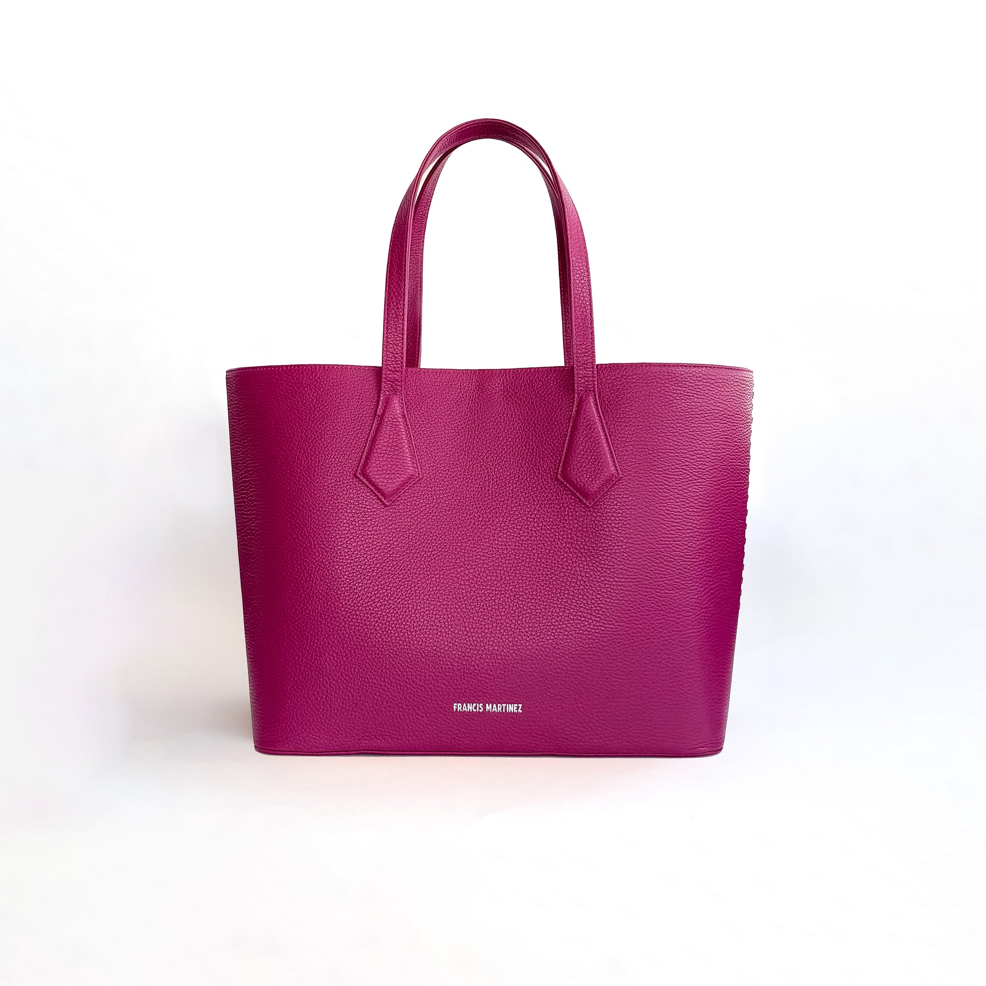 by francis martinez_Bolso Tote Fm | Cartera tipo shopping en cuero color magenta
