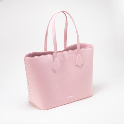 by francis martinez_Bolso Tote Fm | Cartera tipo shopping en cuero color rosado