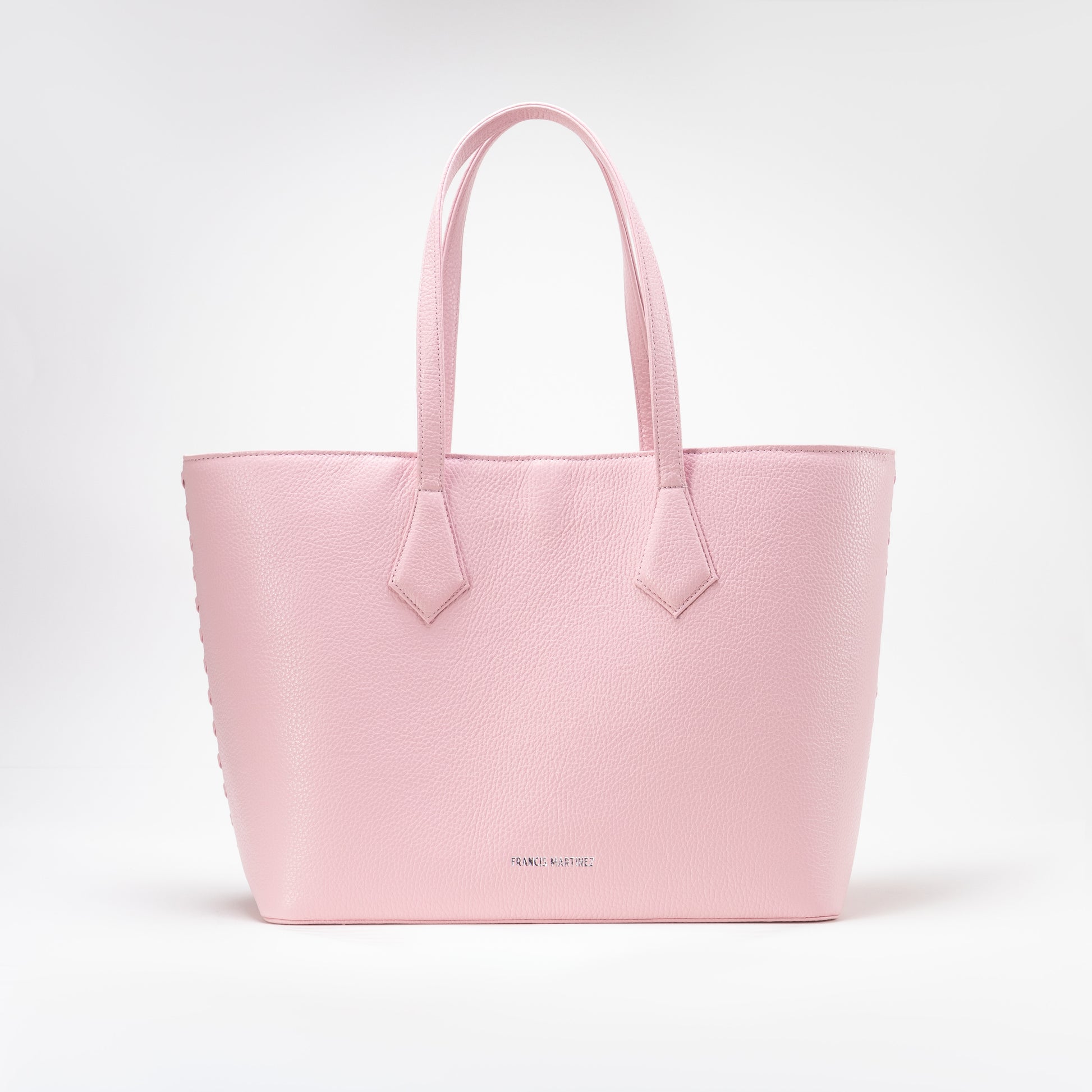 by francis martinez_Bolso Tote Fm | Cartera tipo shopping en cuero color rosado 1