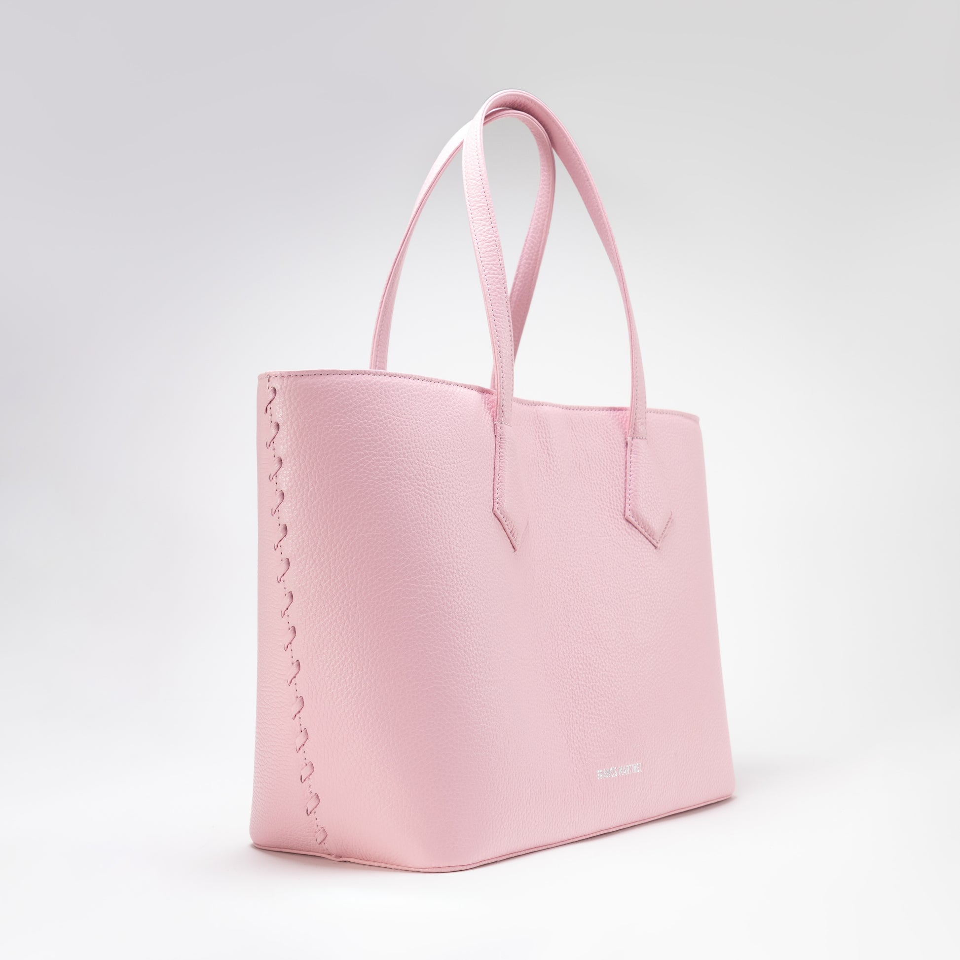 by francis martinez_Bolso Tote Fm | Cartera tipo shopping en cuero color rosado 2