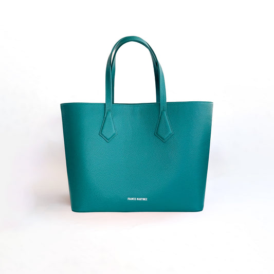 by francis martinez_Bolso Tote Fm | Cartera tipo shopping en cuero color verde aguacate