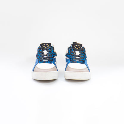 by francis martinez_Tenis Angelica | Tenis casual para mujer en cuero color nude con azul y negro 1