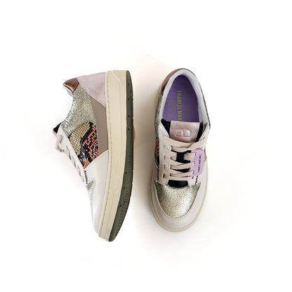 by francis martinez_Tenis Nicole | Tenis casual para mujer en cuero de colores metálico 2